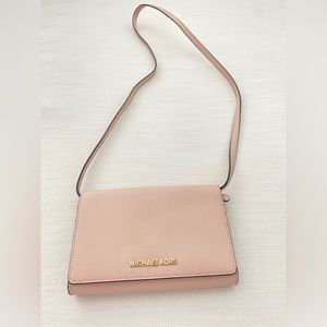 MICHAEL KORS Jet Set MK Convertible Cross-body Clutch Bag Wallet Ballet Saffiano